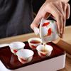 Portable Ceramic Kung Fu Travel Tea Set with Tray and Case