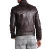 SkinOutfit Men's Genuine Lambskin Brown Leather Jacket Stylish Motorcycle Bomber Biker Outerwear MJ 69
