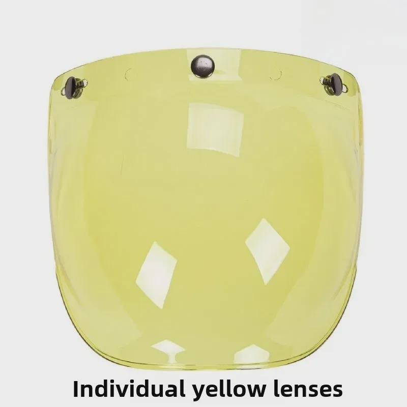 Japanese Three-Button Bubble Lens Motorcycle Helmet