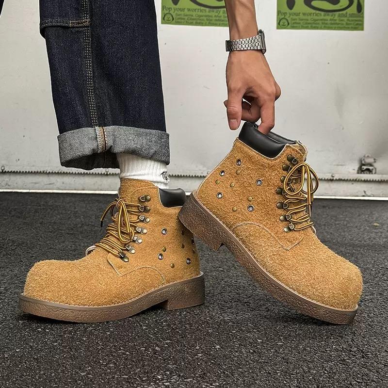 Nowe Męskie Buty Wysokie Cholewki Wysokiej Jakości Buty Męskie Modne Fajne Buty Męskie Wysokie Cholewki Buty Projektanckie Męskie Buty Motocyklowe Botas Hombre