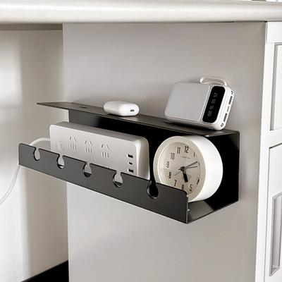 Yousheng Office Desk Cable Organizer Box Under-Desk Router Power Strip Holder Wire Management Holder No Drilling Adhesive Cord Storage Container