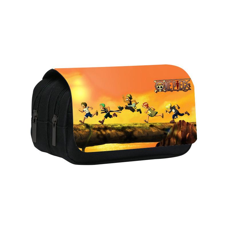 One Piece Dual Compartment Pencil Bag With Waterproof Material For School Use