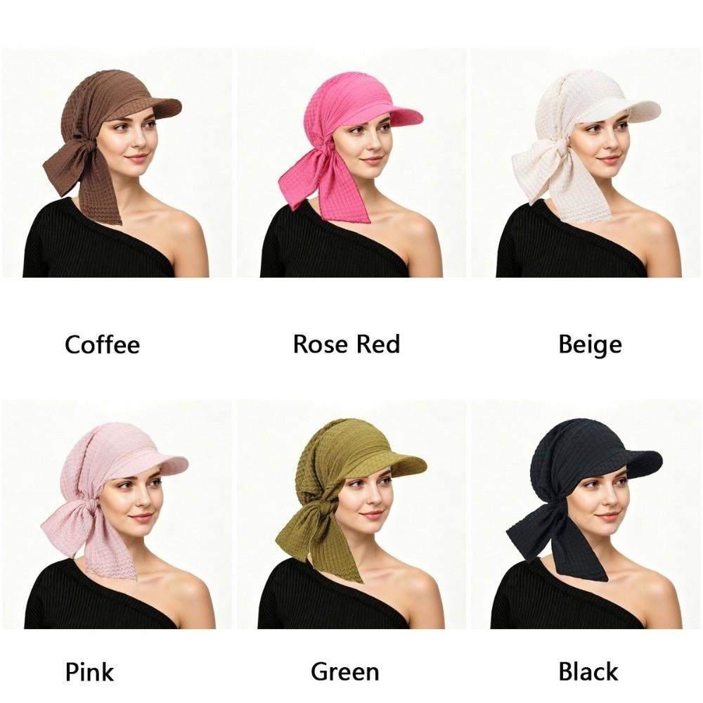 Sun Protection Turban Hat Curved Brim Sunshade Hat Casual Fabric Headscarf Outdoor