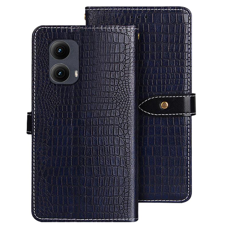 For Motorola Edge (2024) 5G Case Crocodile Texture PU Leather Flip Phone Cover