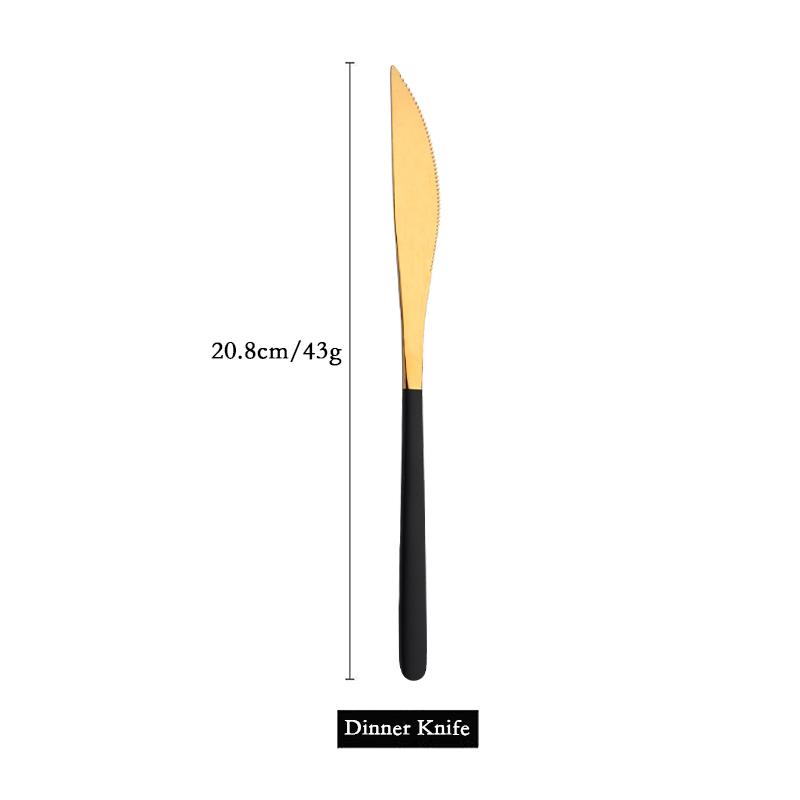 304 Stainless Steel Dinner Knife Cutlery Set 1Pcs Sharp Steak Knife Western Gold Knife Restaurant Table Knife Dinnerware Set