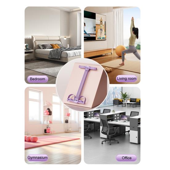 6-Rörs Pedal Ankeldragare Motståndsband med Handtag Elastisk Yoga Sit-up Dragrep Män Kvinnor Pedal Spännare Träningsredskap