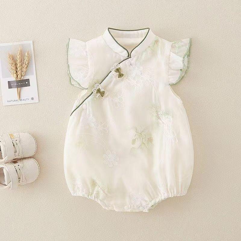 

Летний комбинезон чонсам с рукавами-крылышками в корейском стиле для маленьких девочек 73 cm