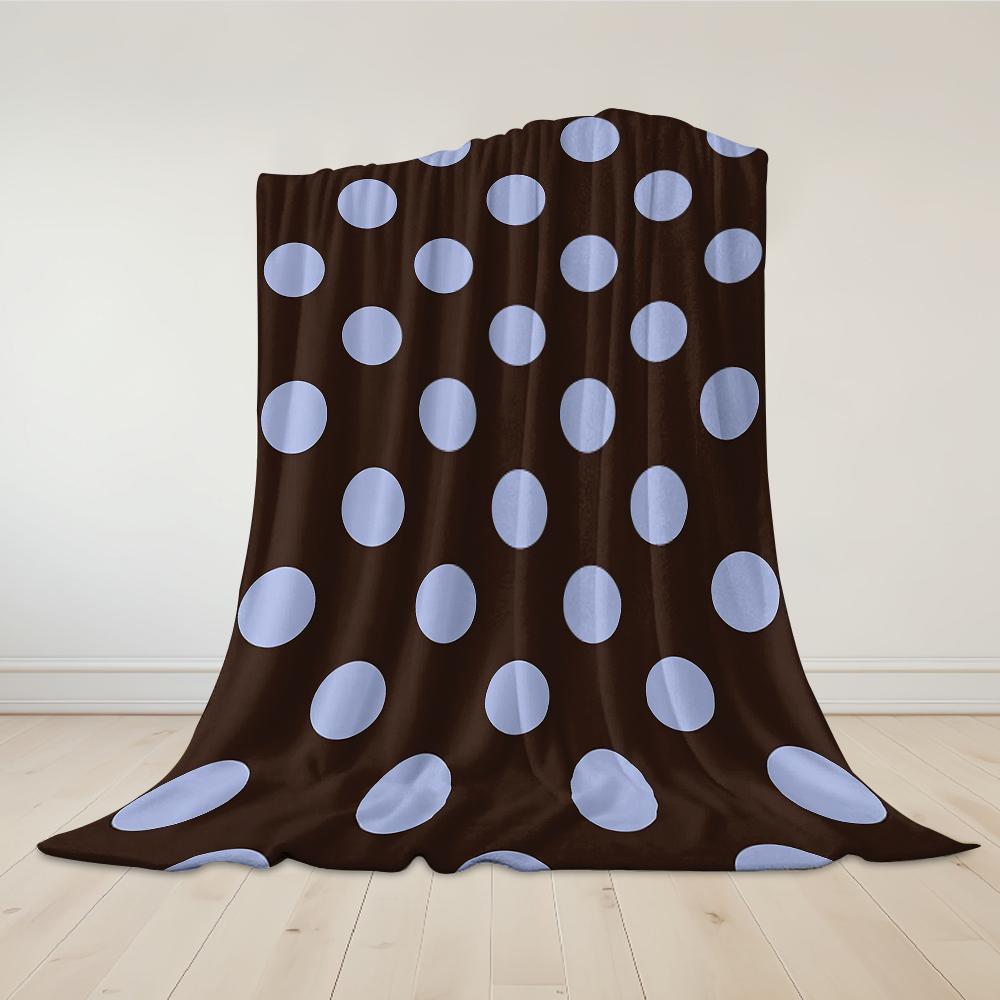 Braun Blaue Punkte Flanelldecke Warm Weich Halloween Weihnachten Sofa Warm Gemütlich Dekorative Deko Geschenk für Alle Jahreszeiten
