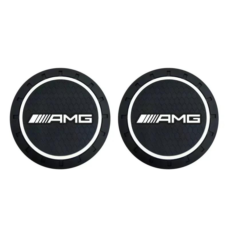 

2Pcs Car Waterproof Coaster Non Slip Water Cup Pad Mat For Mercedes Benz W203 W206 W220 W205 W211 W212 W201 W210 W108 Accessorie