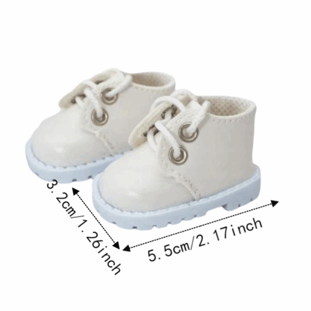 1Pair Doll Shoes 20cm Cotton Doll Shoes Mini EXO Doll Boots BJD Doll PU Shoes Children Toys