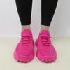 Breathable Fly-Knit Lace-Up Casual Men's Outdoor Sneakers with Thick Soles