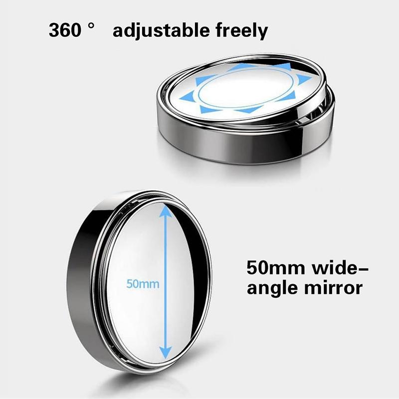 Car Small Round Mirrors Blind Spot Rear View Mirror Auxiliary Reversing Parking Convex Mirror 360 Degree Adjustable