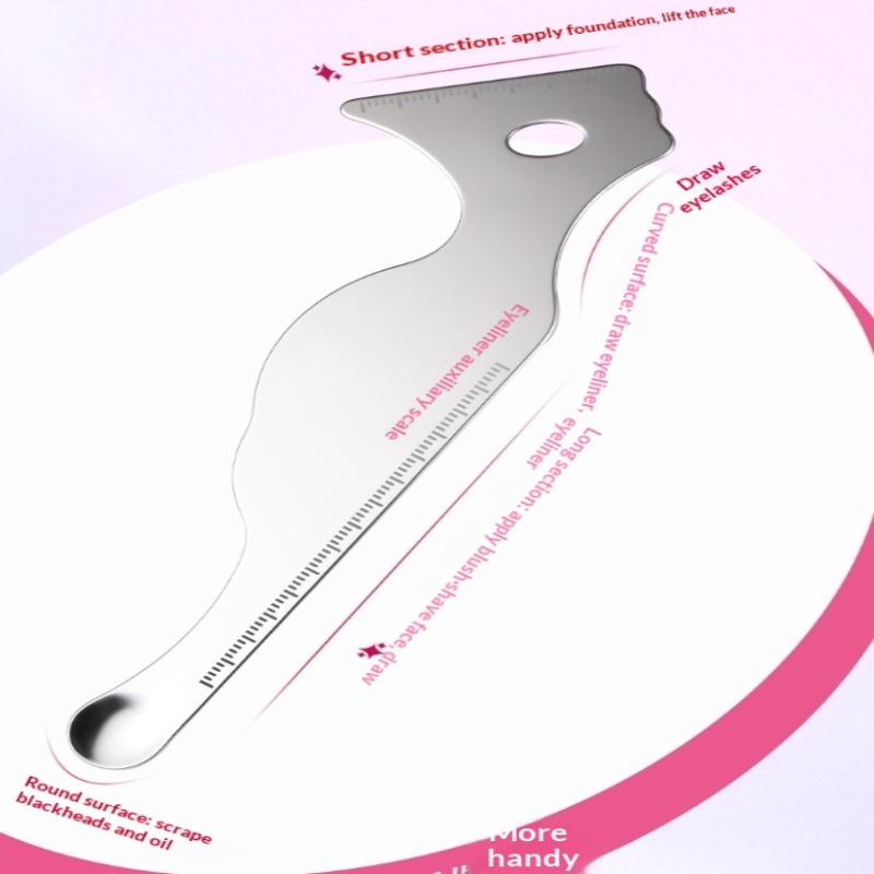Stainless Steel Foundation Spatula Makeup Tool Cosmetic Shovel For Precise Foundation Application And Mixing Eye Makeup Stencils