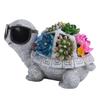 Solar Powered Turtle Statue Resin Water Proof Turtle Figurine LED Light Decorative Ornament for Outside Yard Lawn Patio