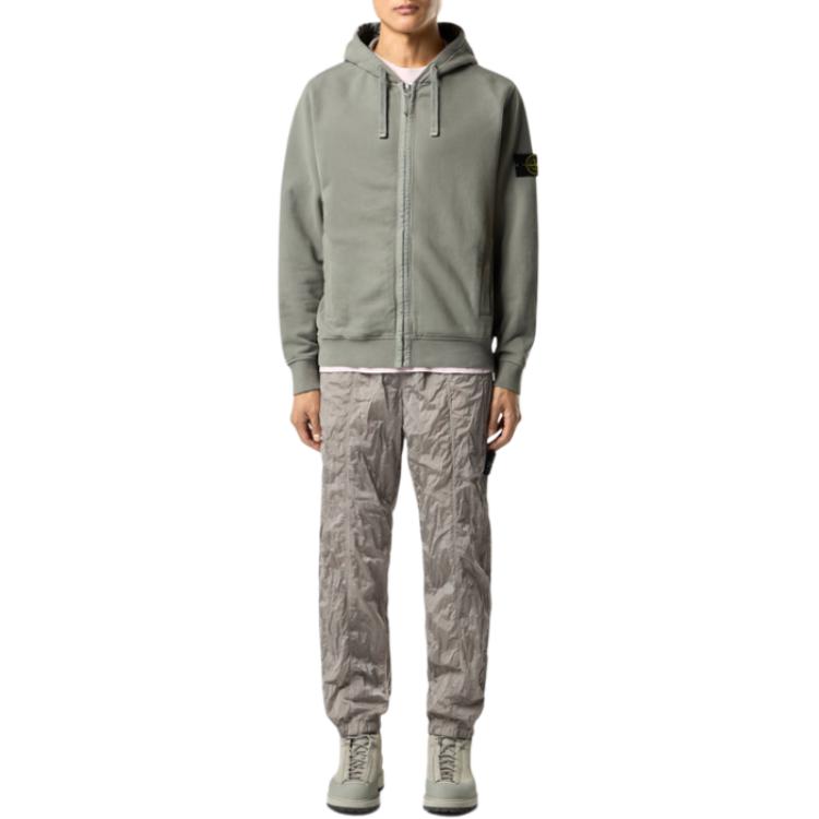 STONE ISLAND Logo Zip Long Sleeve Hooded Jacket Men Jackets K2S156100067S0A20-V006B