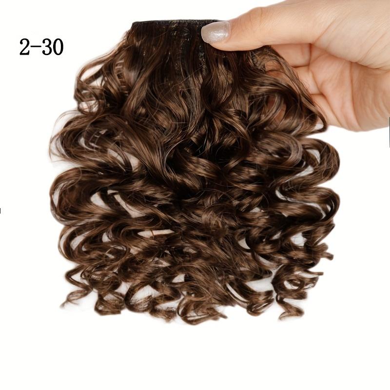 

Афро-кудрявая челка на клипсе, синтетическая шиньон для увеличения объема, пушистый объем волос для повседневного ношения 15cm