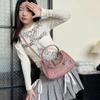 Pink crossbody bag for women  vintage biker bags  complete set bag
