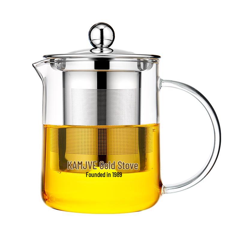 KAMJOVE Heat-Resistant Glass Infuser Teapot