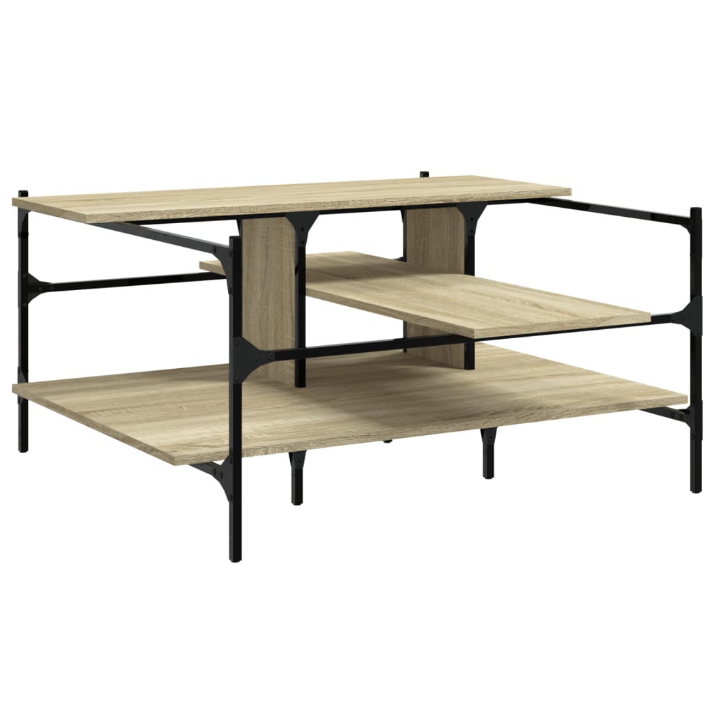  Coffee Table, Sonoma Oak 100x100x48.5 Cm, Wood-based