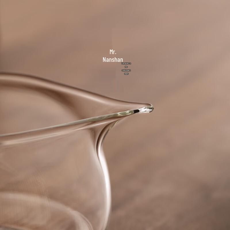 Heat-Resistant Glass Gongdao Cup with Wooden Handle
