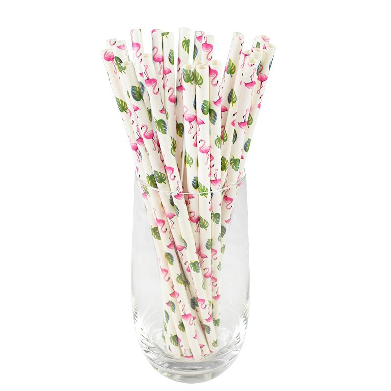 25/50Pcs Flamingo Pineapple Drinking Straws Hawaiian Beach Tropical Birthday Party Decoration Summer Pool Party Wedding Supplies