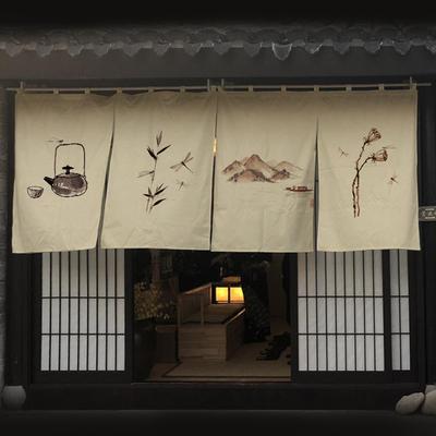 Japanischer Stil Teehaus Türvorhang Restaurant Schild Chinesisches Teehaus Trennwand Restaurant Hotel Pub Banner Kurzer Vorhang