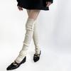 Japanese Ballet Styles Thigh High Leg Warmer Ribbed Knitted Split Buttons Over Knee Footless Socks for Fashionable Women