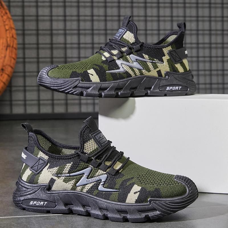 

Large size men s shoes fashion trend versatile new casual sports shoes soft sole flying woven shoes men s running shoes 45