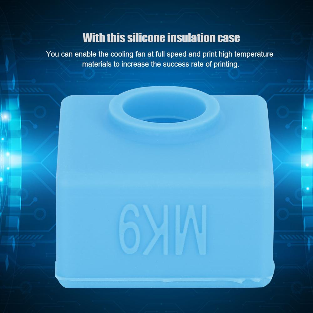 5pcs Heating Block Insulation Silicone Sleeve for Creality CR-10CR10SEnder 3 MK7 MK8 MK9Blue