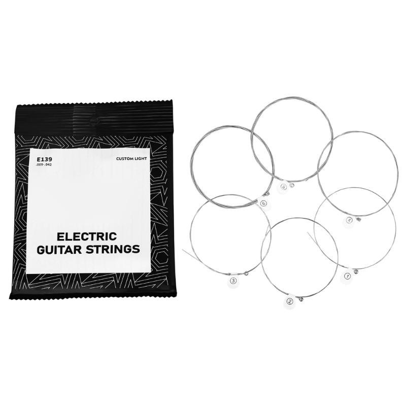 

6Pcs Carbon Steel Core for Electric Guitar Strings Nickel Steel Winding Guitar Strings .009-.042 Electric Guitar Strings 1