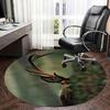 Deer Antlers,Wildlife Photography Chair Mat Round Rug Office Carpet, Non Slip, Suitable for Living Rooms, Bedrooms Decor.1205223a