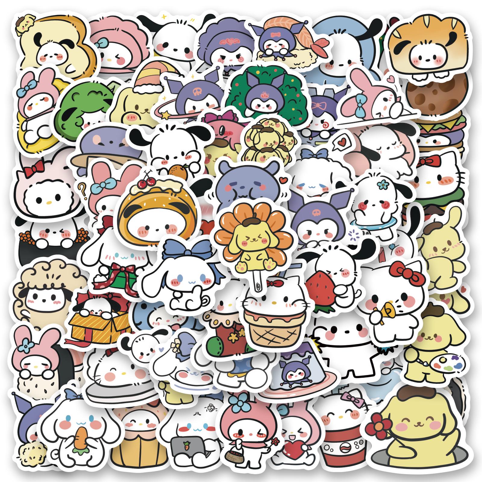 

60 Cute Sanrio Cartoon Stickers: Journal, DIY, Phone & Laptop Decals