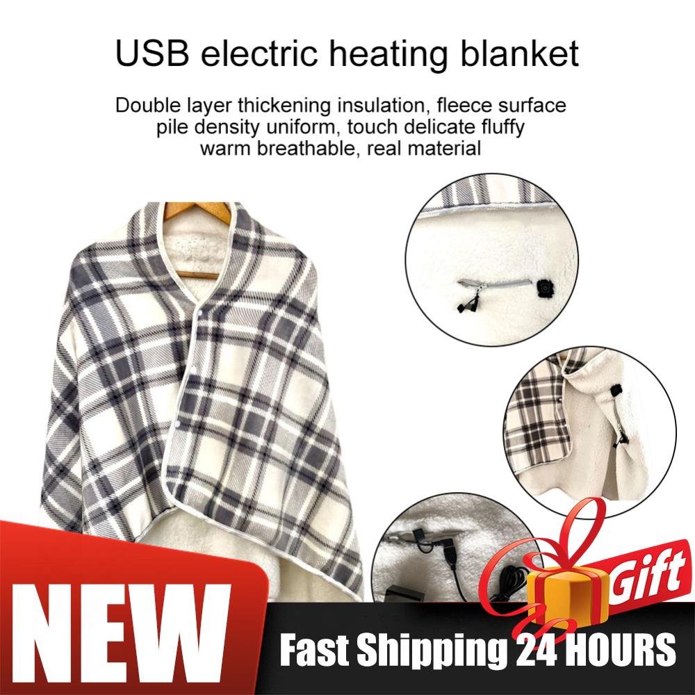Winter Electric Heating Body Warming Shawl Blanket Wearable Outdoor Camping Multifunctional Warm Shawl Fast Heating Blanket