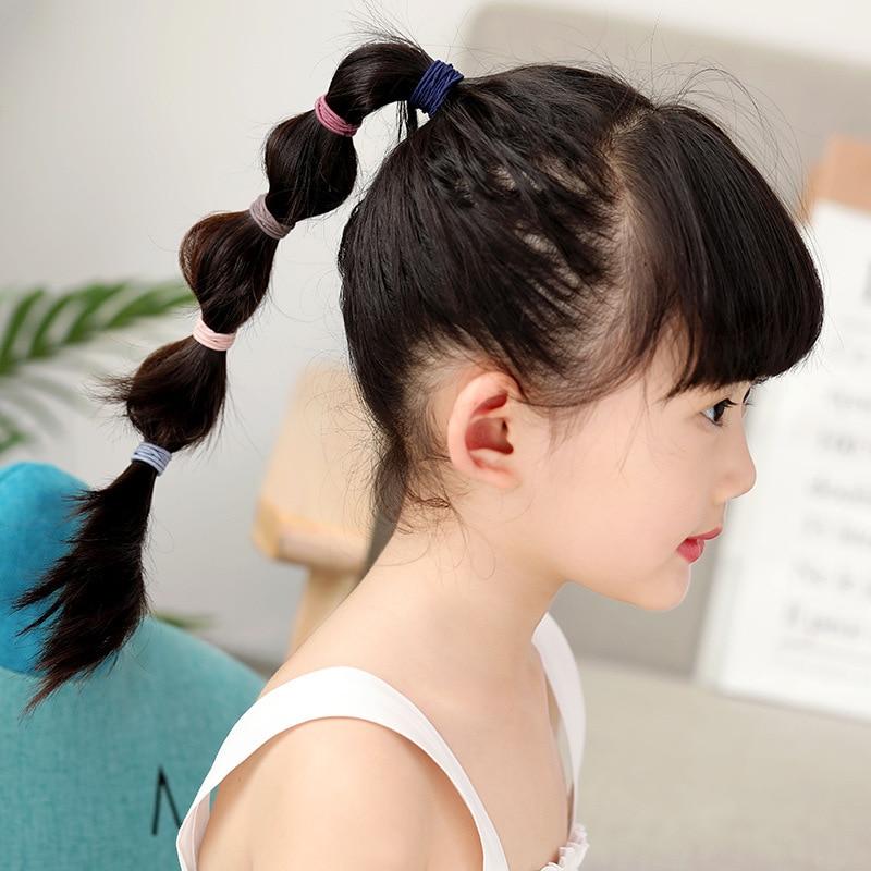 100 ks Gumičky do vlasů Dívka Cukrová barva Elastická gumička do vlasů Dítě Dětská čelenka Scrunchie Vlasové doplňky do vlasů