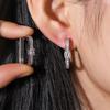 European & American Fashion U-Shaped Copper Gold/Silver Zirconia Earrings, 14K Ear Hoops