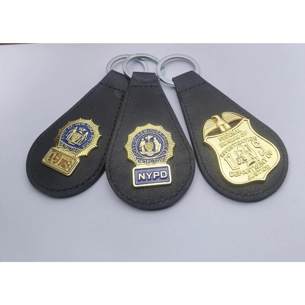 USA New York NYPD FBI FBI Metall Läder Kohud Nyckelring