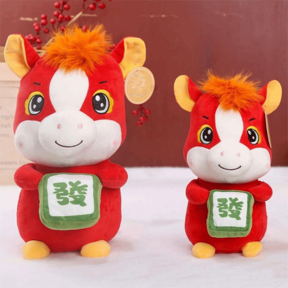 Cute Horse Plush Doll Adorable Zodiac Horse Doll Lively Year Horse Mascot  Office Desk