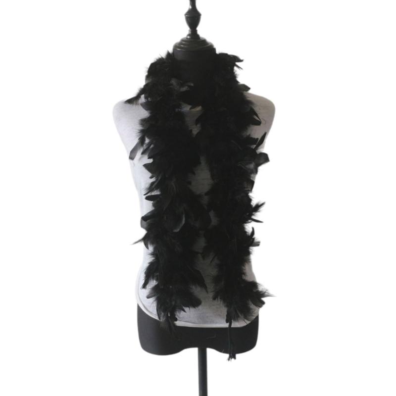 Перьевые боа Модный костюмный шарф Сценический шарф Ролевая игра для девичника Украшение на шею чёрный