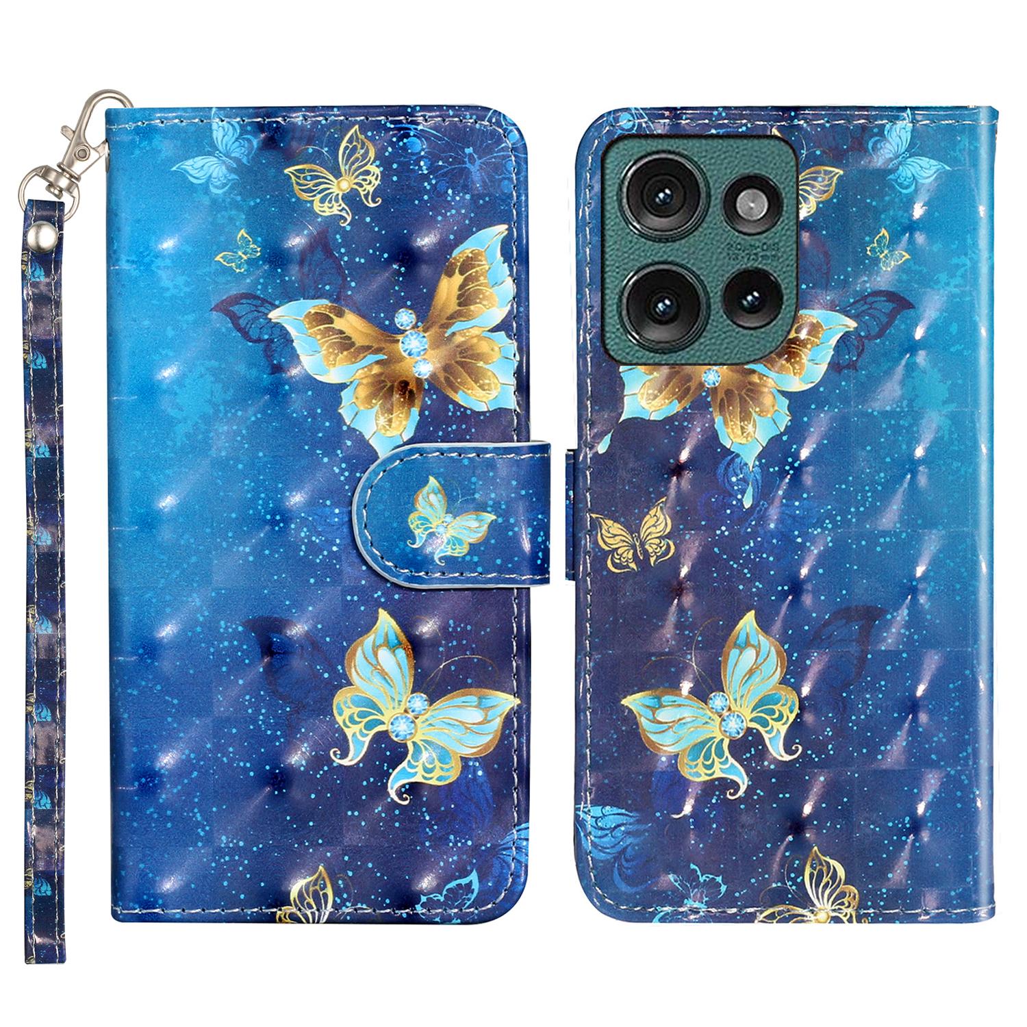 

For Motorola Edge 50 5G Case 3D Pattern Printed Phone Leather Phone Cover J