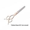 Rose Gold 6.5" Double Tail Pet Grooming Scissors with Curved Tip & Straight Tooth for Cats & Dogs.