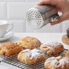 2Pcs Steel Powder Shaker Canister with Comfort Handle and Lid for Even Distribution of Sugar Cocoa Seasoning Dispenser