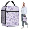 Ocean Purple Shell Pattern Insulated Lunch Bag for Kids School Cooler Thermal Food Box Tote Portable Lunch Boxes Container
