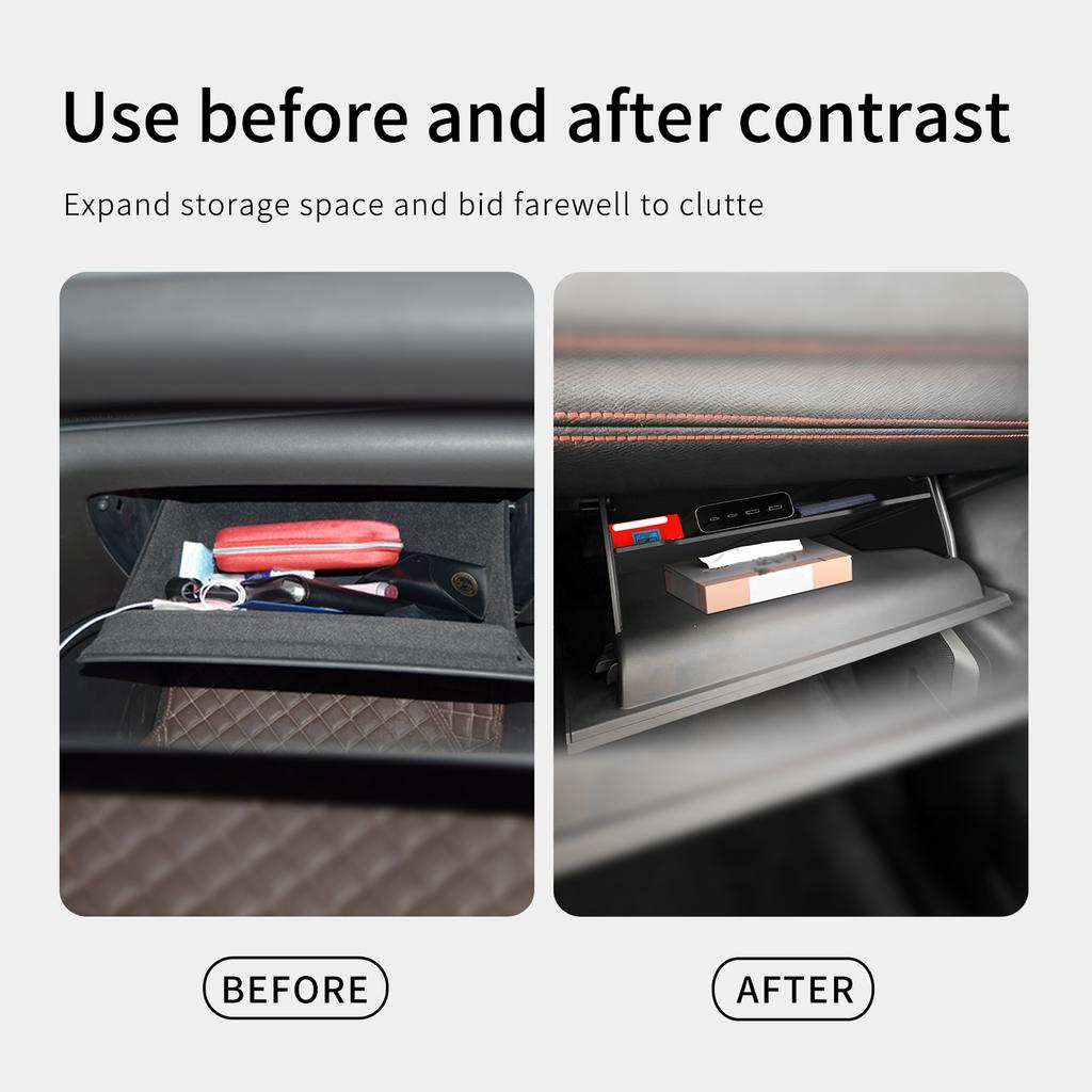 for BYD SHARK 2025 2025 Car Glove Box Combination Partition Accessories Co-pilot Storage Glovebox Container Organizer Board