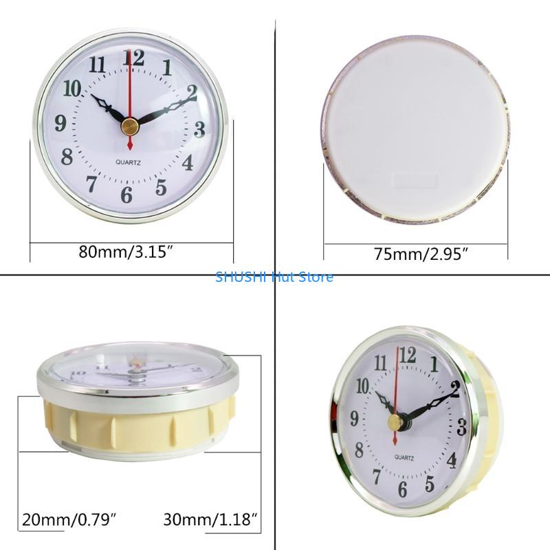 80mm/3.15inch Classical Clock Movement Insert Black Metal Clock Round D57B
