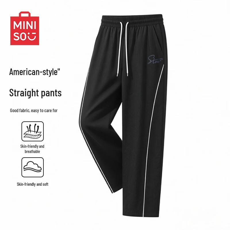 MINISO Men s 2026 Summer Loose Side Stripe Casual Sport Pants L