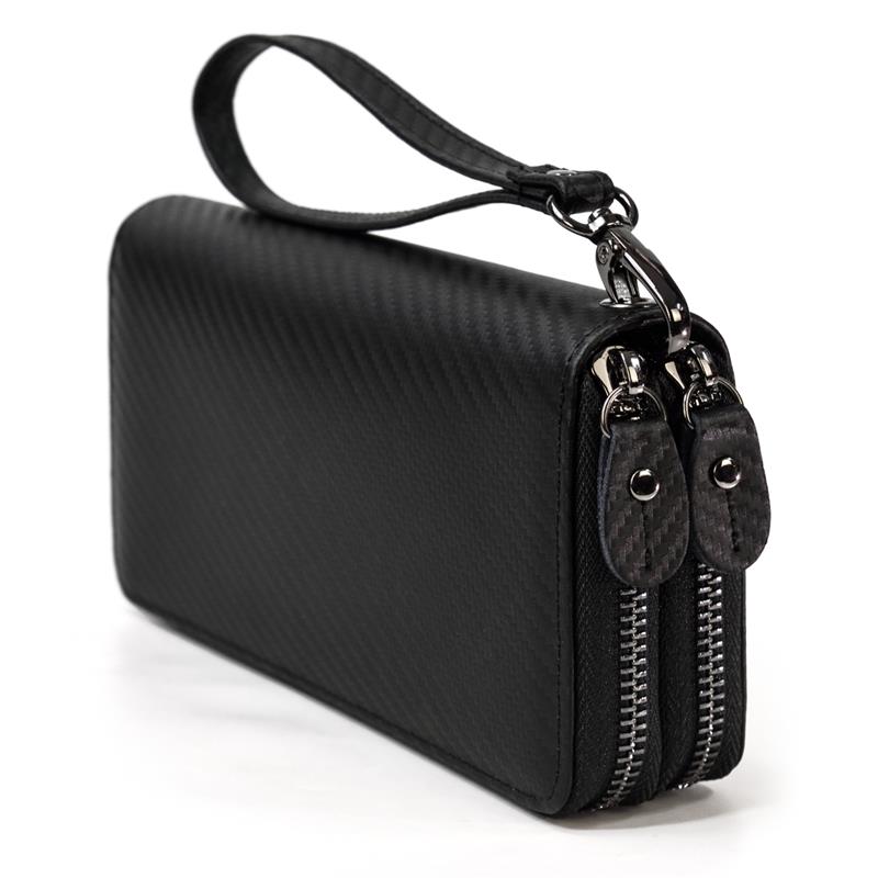 Brand Designer Retro Real Leather Wallet Male Business Casual With Double Zipper Cow Skin Crazy Horse Wallet With Wristlet