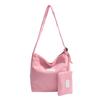 Spring and summer new Korean version solid color large capacity bag 2025 new foreign style casual single shoulder simple solid color velvet cloth bag