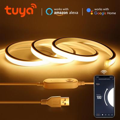 Tuya WIFI Smart 5V Dimmbare COB LED Streifenleuchte Wasserdicht USB LED Neonlicht Silikonschlauch