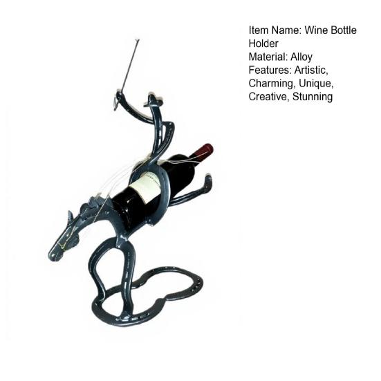 Portabottiglie da Vino Divertente Rastrelliera da Tavolo per Vino in Metallo Espositore Decorativo per Bottiglie per Bar Bancone Cucina Ingresso Soggiorno