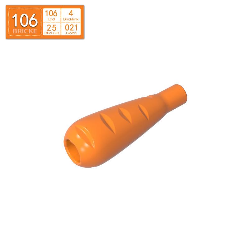 Radish BRICKE Bricks Compatible with LEGO 33172/20086 MOC Sets Piece оранжевый
